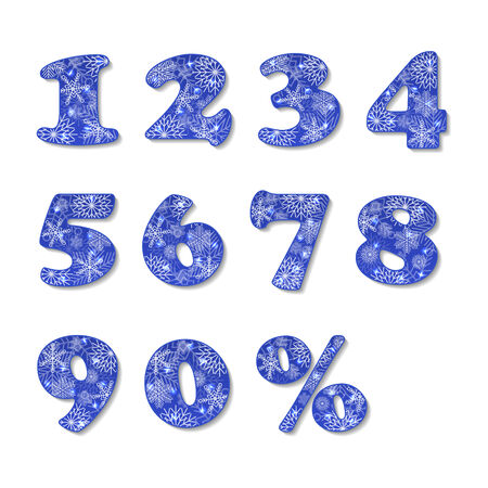 Blue Christmas numbers set can used as elements of your designのイラスト素材