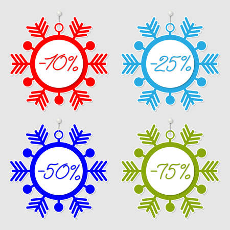 Collection of snowflakes sale tags for your designのイラスト素材
