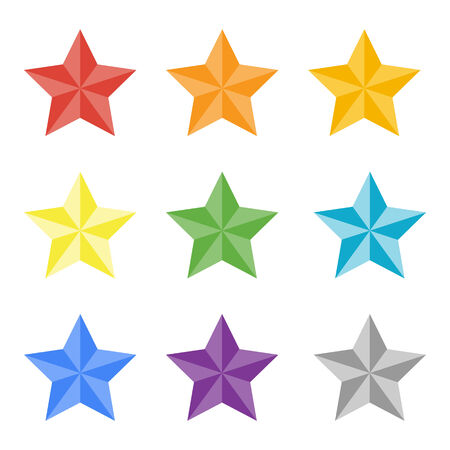 Collection of multicolored stas in flat styleのイラスト素材