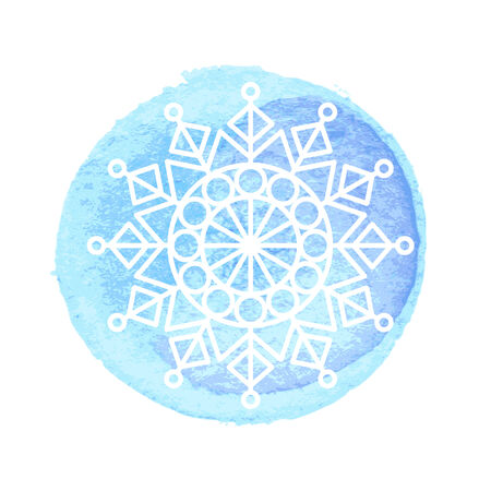 Snowflake greeting card in watercolor styleのイラスト素材