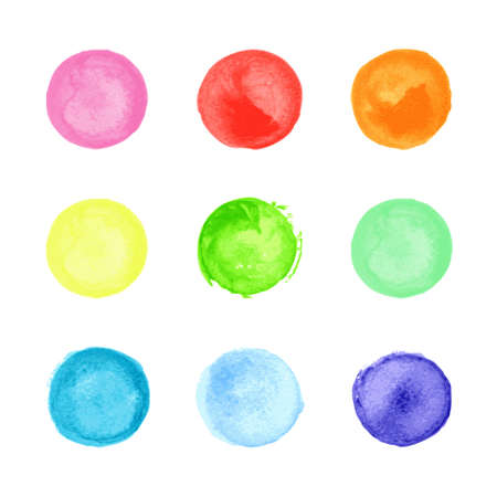 Collection of multicolored watercolor circles for your designのイラスト素材