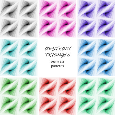 Collection of multicolored abstract triangle seamless patternsのイラスト素材