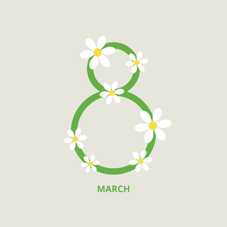 International womens day greeting card in flat styleのイラスト素材