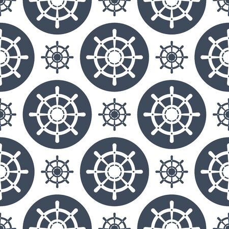 Seamless pattern with navy blue wheels on white backgroundのイラスト素材