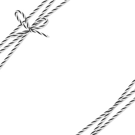 Abstract rope bakers twine bow and ribbonsのイラスト素材
