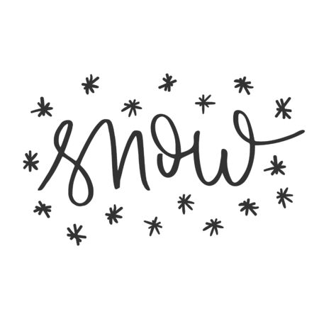 Snow hand written inscription.のイラスト素材