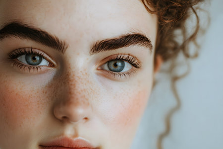 Eyelashes before and after mascara application, makeup effect showcase.の素材