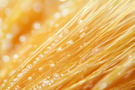 Hair strands under a microscope, detailed hair structure concept.の素材