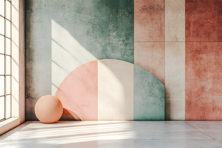 Soft Colored Geometric Patterns - Embracing Minimalism and Harmony.の素材