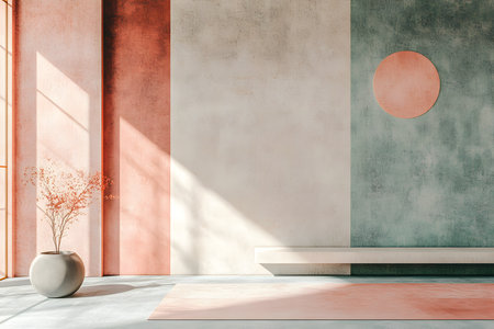 Soft Colored Geometric Patterns - Embracing Minimalism and Harmony.の素材