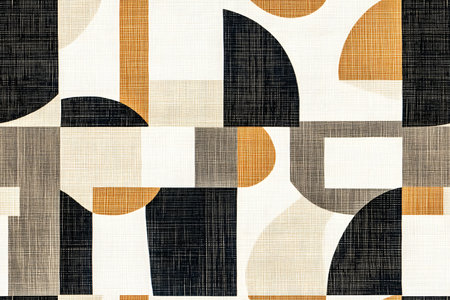 Nordic minimalist shapes and patterns with neutral tones, seamless design for modern home decor and textiles.の素材