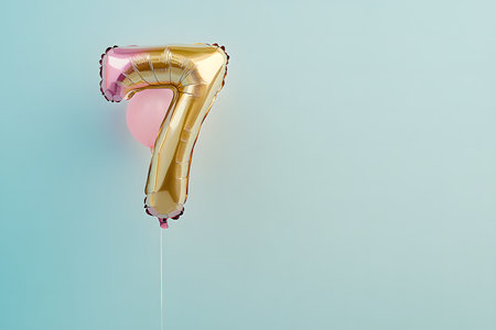 Elegant Design: Gold Foil 7 on Minimalist Background.の素材