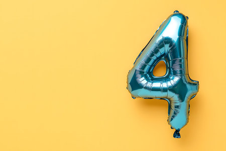 Pastel Yellow Background Featuring the Letter '4.の素材