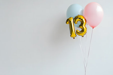 Stylish Pastel Design with the Letter 13 for Celebrations.の素材