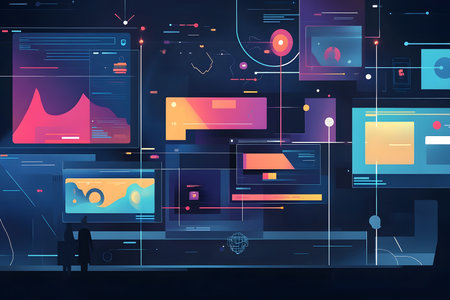 Engaging Website Interface with Interactive and Animated Features.の素材