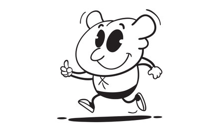 Cute cartoon hamster running isolated on white background. Vector illustration.のイラスト素材