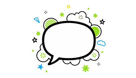 Colorful speech bubble icon in flat style. Vector illustration isolated on white background.のイラスト素材
