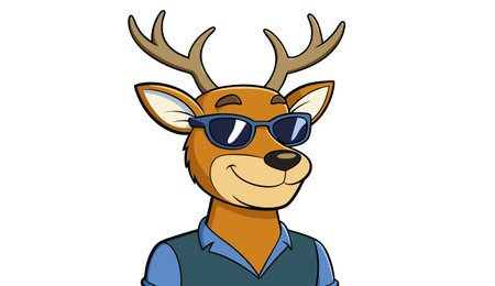Mascot Illustration of a Deer Wearing Sunglasses and Smilingのイラスト素材