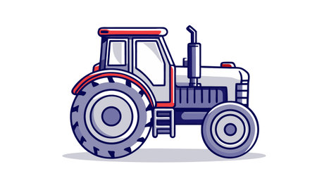 Tractor flat icon. Vector illustration of tractor on white background.のイラスト素材