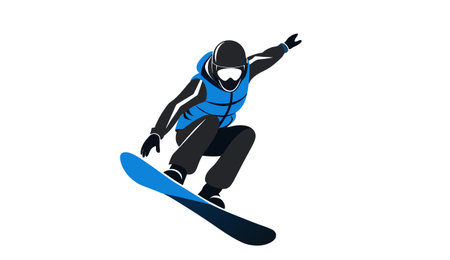 Snowboarder. Cartoon vector illustration. Isolated on white background.のイラスト素材