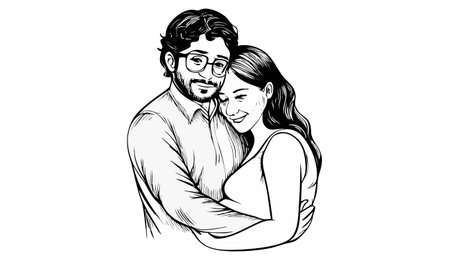 Pregnant Couple - Cartoon Illustration, Isolated On White Backgroundのイラスト素材