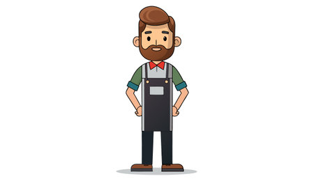 Hipster Chef - Cartoon Vector IllustrationÃ¯Â»Â¿のイラスト素材