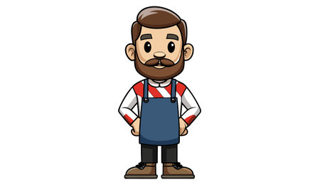 Hipster Chef - Cartoon Vector IllustrationÃ¯Â»Â¿のイラスト素材