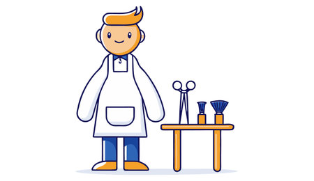 Hipster Chef - Cartoon Vector IllustrationÃ¯Â»Â¿のイラスト素材
