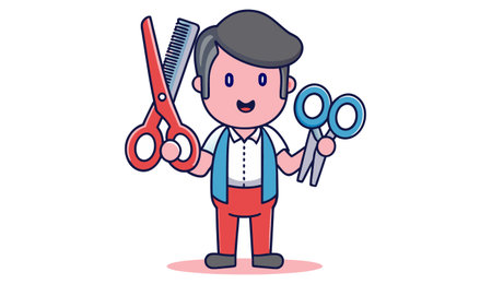 Hipster Chef - Cartoon Vector IllustrationÃ¯Â»Â¿のイラスト素材