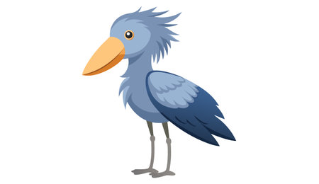 Shoebill on a white background. Vector illustration in cartoon style.のイラスト素材