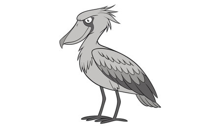 Shoebill on a white background. Vector illustration in cartoon style.のイラスト素材
