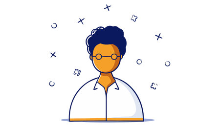 Young man with blue shirt and white shirt. Vector illustration in flat style.のイラスト素材
