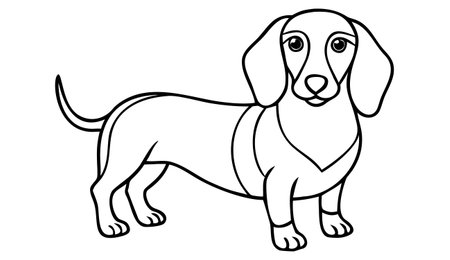 Dachshund dog isolated on white background. Vector illustration.のイラスト素材