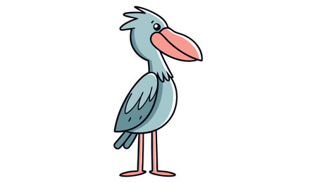 Vector cartoon illustration of stork. Isolated on white background.のイラスト素材