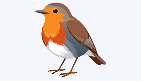 Bullfinch Bird Cartoon Mascot Character Vector Illustration.のイラスト素材