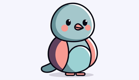 Bullfinch Bird Cartoon Mascot Character Vector Illustration.のイラスト素材