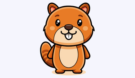 Cute Beaver Cartoon Mascot Character Vector Illustration.のイラスト素材