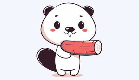 Cute Beaver Cartoon Mascot Character Vector Illustration.のイラスト素材