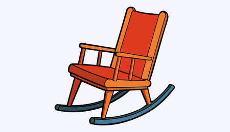 Rocking chair isolated on white background. Vector illustration in cartoon style.のイラスト素材