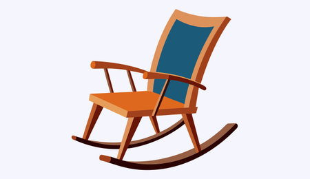 Rocking chair isolated on white background. Vector illustration in cartoon style.のイラスト素材