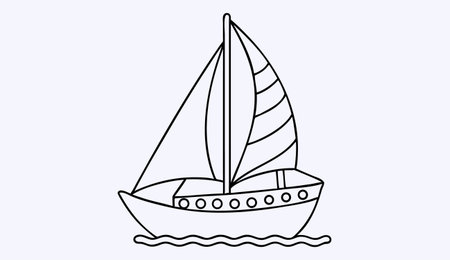 Sailing boat vector illustration isolated on white background. Sailboat icon.のイラスト素材