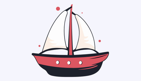 Sailing boat vector illustration isolated on white background. Sailboat icon.のイラスト素材