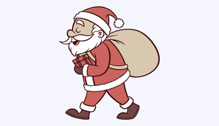 Santa Claus Face Cartoon Mascot Character Vector Icon Illustration Designのイラスト素材