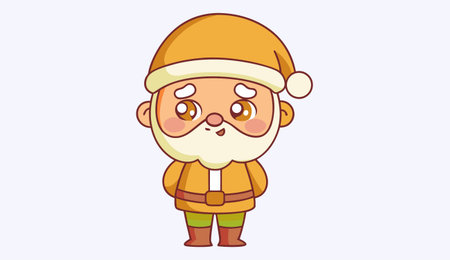 Santa Claus Face Cartoon Mascot Character Vector Icon Illustration Designのイラスト素材