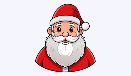 Santa Claus Face Cartoon Mascot Character Vector Icon Illustration Designのイラスト素材