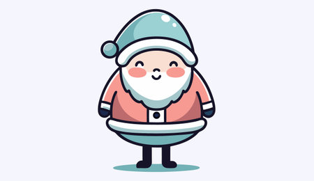 Santa Claus Face Cartoon Mascot Character Vector Icon Illustration Designのイラスト素材