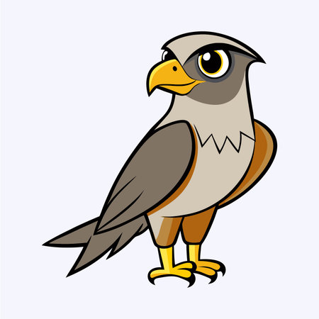 Falcon. Bird of prey. Vector illustration in flat style.のイラスト素材