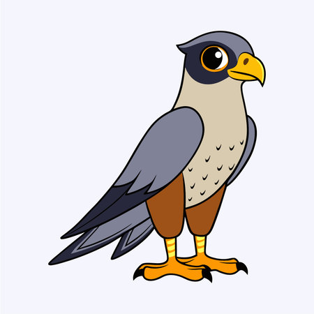 Illustration of a falcon on a white background. Vector illustrationのイラスト素材
