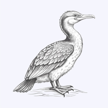Cormorant. Vector illustration of a cormorant.のイラスト素材