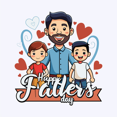 happy fathers day card design, vector illustration eps10 graphic.のイラスト素材